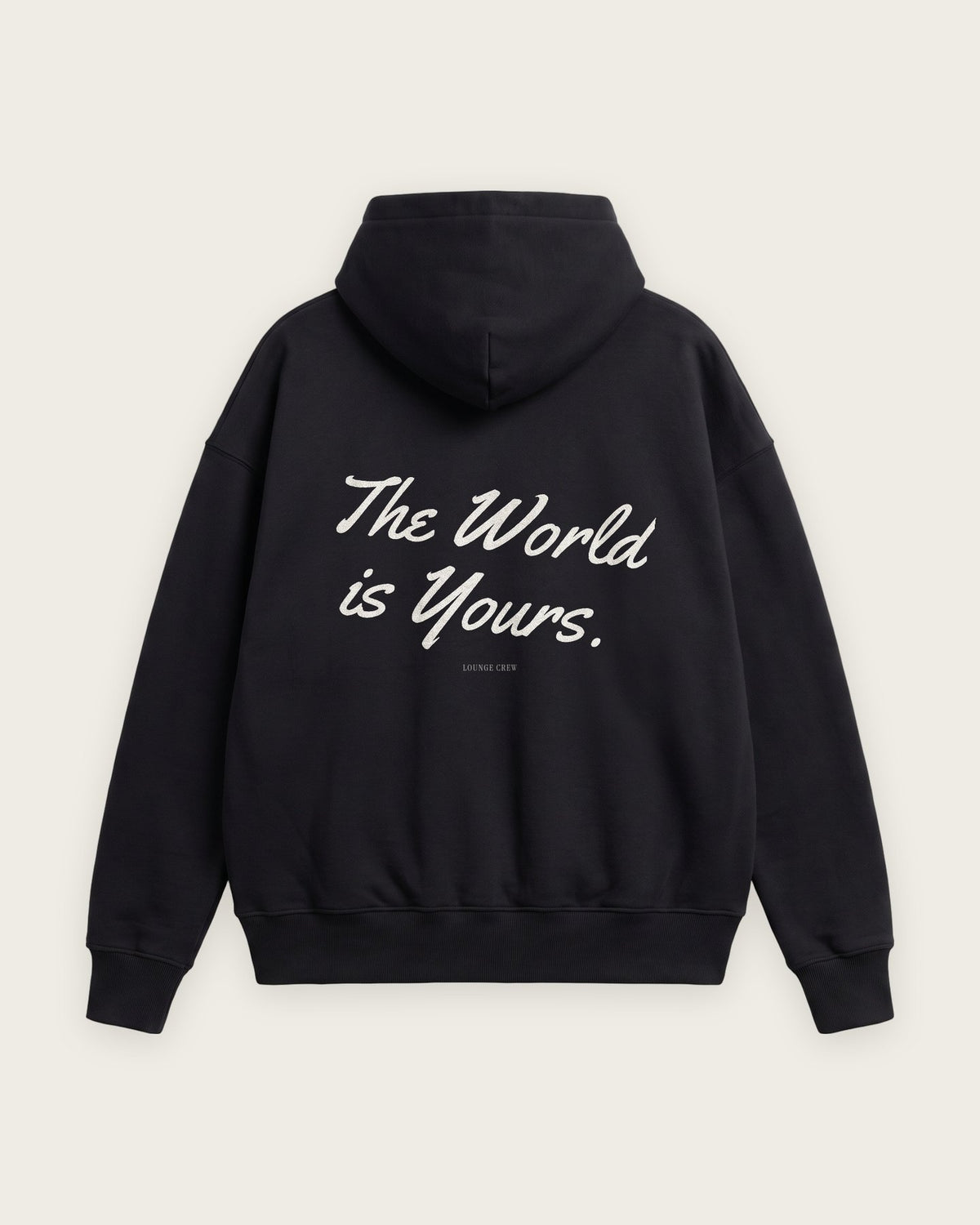 Moletom Oversized “The World Is Yours” — Preto